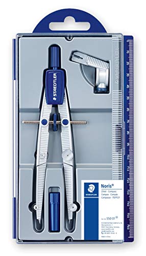 Staedtler NORIS CLUB 550 01, compás escolar de precisión con rueda de ajuste