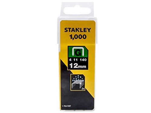 Stanley Grapa Tipo G (4/11/140) 12mm-1000 u. 1-TRA708T, 12mm, Set de 1000 Piezas