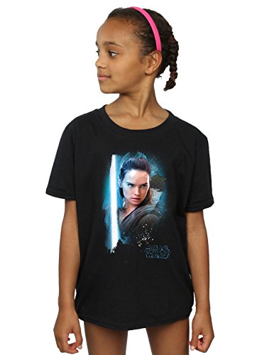 Star Wars niñas The Last Jedi Rey Brushed Camiseta 12-13 Years Negro
