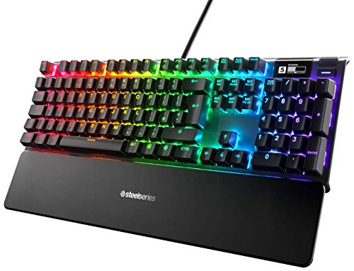 SteelSeries Apex 7 - Teclado mecánico para Gaming, Smart Display OLED, Passthrough USB, Interruptores Rojo - Teclado QWERTY Inglesa (UK)