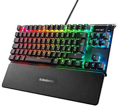 SteelSeries Apex 7 TKL - Teclado mecánico para Gaming, Compacto, Display OLED, Interruptores Azul, Teclado QWERTY Inglesa (UK)