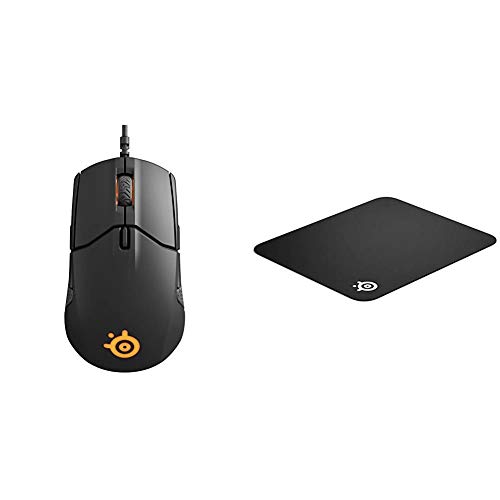 SteelSeries Sensei 310, Ratón para Juegos Óptico, Ambidiestro, Iluminación RGB, 8 Botones, Laterales de Goma, PC/Mac, Negro + QcK Alfombrilla de ratón de Juego, 320mm x 270mm, Tela, Base de Caucho SteelSeries Sensei 310, Ratón para Juegos Óptico, Ambidiestro, Iluminación RGB, 8 Botones, Laterales de Goma, PC/Mac, Negro + QcK Alfombrilla de ratón de Juego, 320mm x 270mm, Tela, Base de Caucho