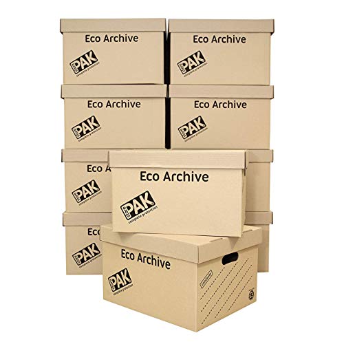 StorePAK Eco Archive/Almacenamiento Cajas de cartón y tapas – Fácil de montar, almacenamiento en casa, oficina y mudanzas – 26 x 34 x 43 cm (10 unidades) StorePAK Eco Archive/Almacenamiento Cajas de cartón y tapas – Fácil de montar, almacenamiento en casa, oficina y mudanzas – 26 x 34 x 43 cm (10 unidades)