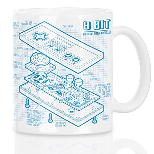 style3 NES Controlador Fotocalco Azul Taza con motivo 8-Bit mario donkey bros kong