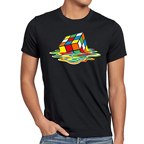 style3 Sheldon Cubo Mágico Camiseta para hombre T-Shirt, Talla:M;Color:Nero