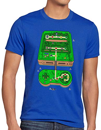 style3 Super Console World Camiseta para Hombre T-Shirt SNES videoconsola Pixel Art, Talla:L