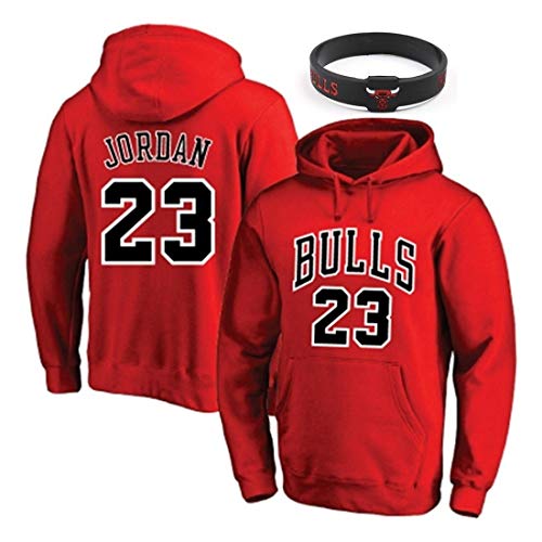 Sudadera con capucha para hombre Michael Jordan # 23 Chicago Bulls Sudadera con capucha de baloncesto para hombres y mujeres - Camiseta holgada con capucha de baloncesto ( Color : Red , Size : Small )