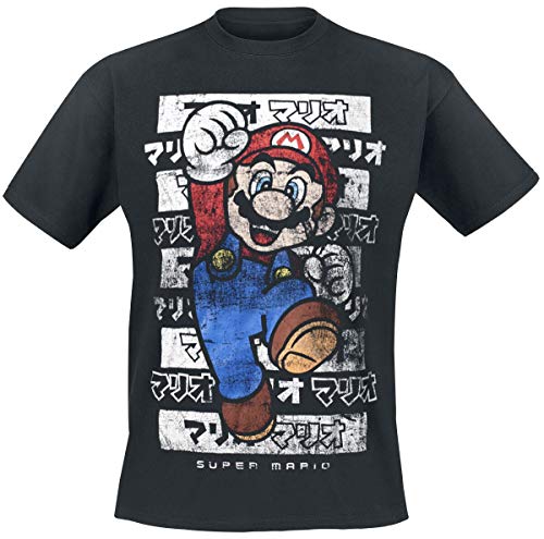 Super Mario T-Shirt Mario Kanto Men'S T-Shirt Black-M Super Mario T-Shirt Mario Kanto Men'S T-Shirt Black-M