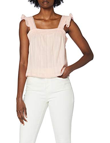 Superdry Layne Textured Lace Top Camiseta de Tirantes, Rosa (Ballet Pink V3v), S (Talla del Fabricante:10) para Mujer