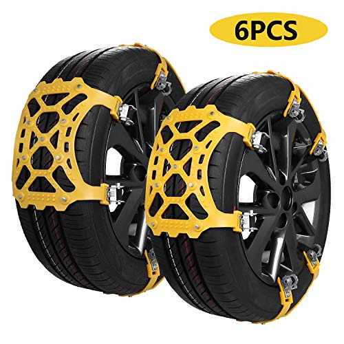 SUPTEMPO Cadenas Nieve Coche, 6pcs Cadenas Nieve Universales Cadenas de Nieve para Llantas para Cualquier Ancho de Llantas de 165 a 285 mm,para Automóvil/SUV/Camión SUPTEMPO Cadenas Nieve Coche, 6pcs Cadenas Nieve Universales Cadenas de Nieve para Llantas para Cualquier Ancho de Llantas de 165 a 285 mm,para Automóvil/SUV/Camión