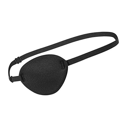 SUPVOX Parches de ojo negro Parches de ojo de pirata ajustables para tratar la ambliopatía ocular perezosa para adultos y niños