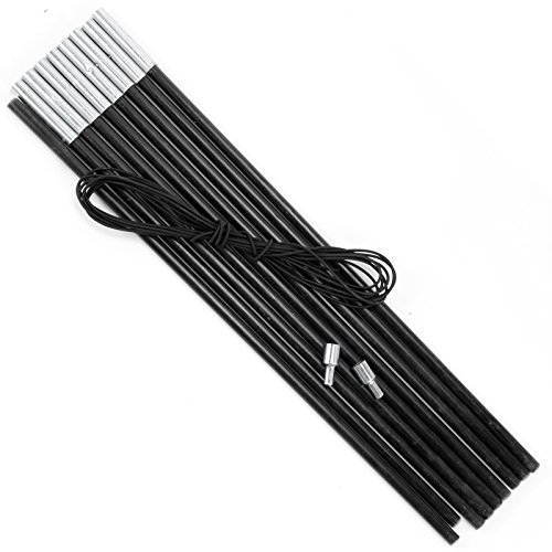Surepromise Palos de Tiendas de Campaña Plegable de Fibra de Vidrio Varilla de Repuesto para Toldo Tendal Pabellón Cuerda Espitas Tent Polacos (11mm Negro) Surepromise Palos de Tiendas de Campaña Plegable de Fibra de Vidrio Varilla de Repuesto para Toldo Tendal Pabellón Cuerda Espitas Tent Polacos (11mm Negro)