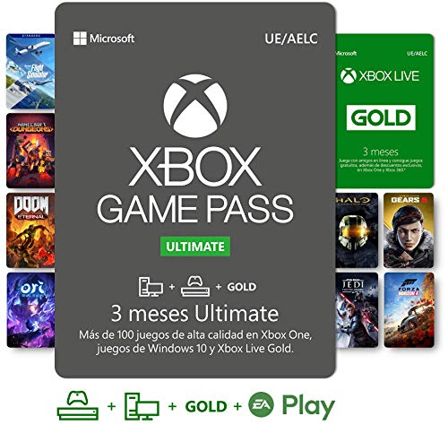 Suscripción Xbox Game Pass Ultimate - 3 Meses | Xbox Live Gold se incluye con la suscripción 3 Meses | Xbox & Windows 10 - Código de descarga Suscripción Xbox Game Pass Ultimate - 3 Meses | Xbox Live Gold se incluye con la suscripción 3 Meses | Xbox & Windows 10 - Código de descarga