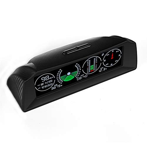 Suuonee Car Warning System, Multifuntion pantalla LCD de alta definición GPS Signal Car Velocímetro Odómetro Time Meter Sistema de advertencia