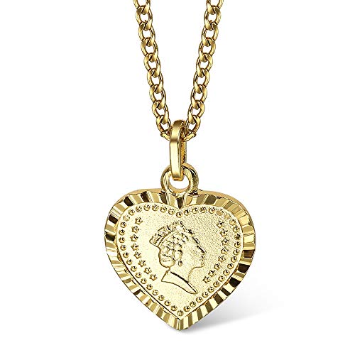 SWAOOS 2Mm Oro Color Corazón Colgante Collar para Las Mujeres Elizabeth Reina Encanto Curb Eslabón De Las Niñas Joyería Regalos SWAOOS 2Mm Oro Color Corazón Colgante Collar para Las Mujeres Elizabeth Reina Encanto Curb Eslabón De Las Niñas Joyería Regalos