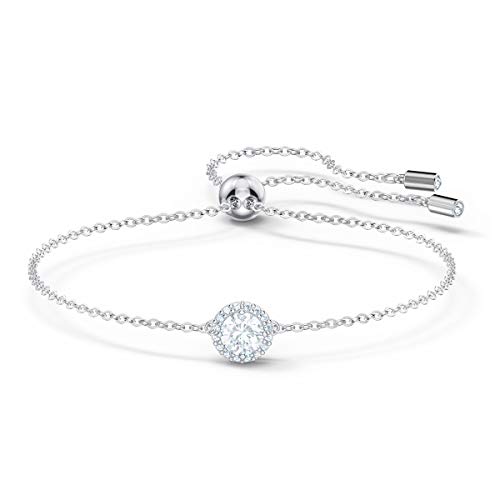 Swarovski Pulsera Angelic Round, blanco, baño de rodio