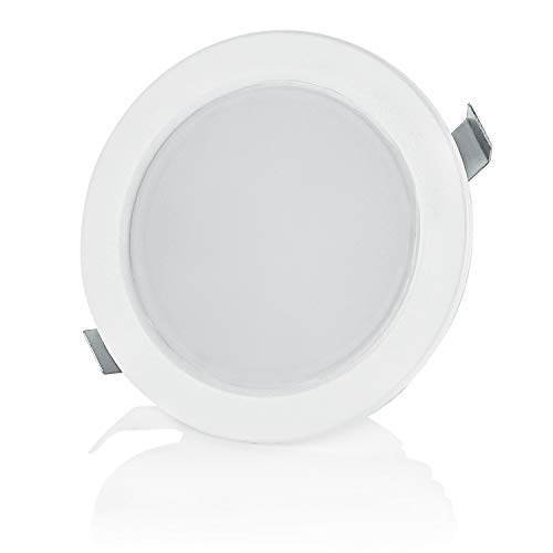 Sweet LED - Juego de 4 focos empotrables para muebles, 3,5 W, 230 V, IP44, ultraplanos, para espacios húmedos (1 luz blanca fría)