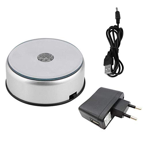 SYWAN 4"7 Base de Pantalla LED para Cristales Arte de Cristal Figuras Joyas 7 Colores Soporte de exhibición Giratorio con AC Adaptador SYWAN 4"7 Base de Pantalla LED para Cristales Arte de Cristal Figuras Joyas 7 Colores Soporte de exhibición Giratorio con AC Adaptador
