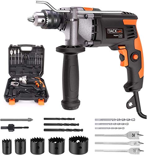 Taladro Percutor, Tacklife 850W 3000RPM Taladro Eléctrico con caja de herramientas y 360° Empuñadura Giratoria de Metal,Martillo Taladro 2 Funciones en 1 PID03B Taladro Percutor, Tacklife 850W 3000RPM Taladro Eléctrico con caja de herramientas y 360° Empuñadura Giratoria de Metal,Martillo Taladro 2 Funciones en 1 PID03B
