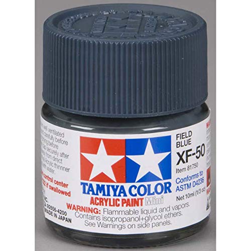 Tamiya 81750 - Pintura Acrílica Mini, Mate Azul Campo Frasco de 10 ml, XF-50