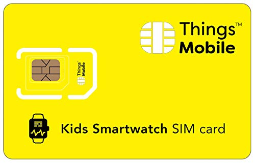 Tarjeta SIM para SMARTWATCH / RELOJ INTELIGENTE PARA NIÑOS - Things Mobile - cobertura global, red multioperador GSM/2G/3G/4G, sin costes fijos, sin vencimiento. Crédito no incluido