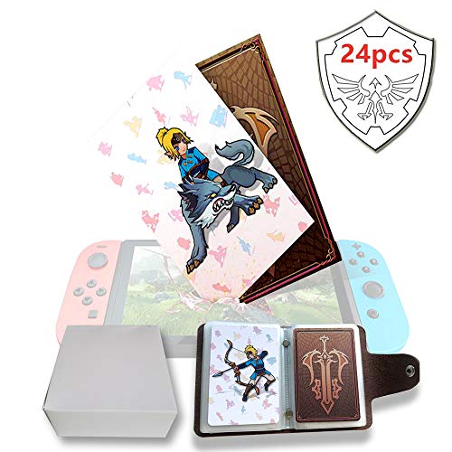 Tarjetas de Juego con Etiqueta NFC para el Interruptor Legend of Zelda Breath of The Wild/Wii U - 24 Tarjetas con Tarjetero de Cuero Tarjetas de Juego con Etiqueta NFC para el Interruptor Legend of Zelda Breath of The Wild/Wii U - 24 Tarjetas con Tarjetero de Cuero