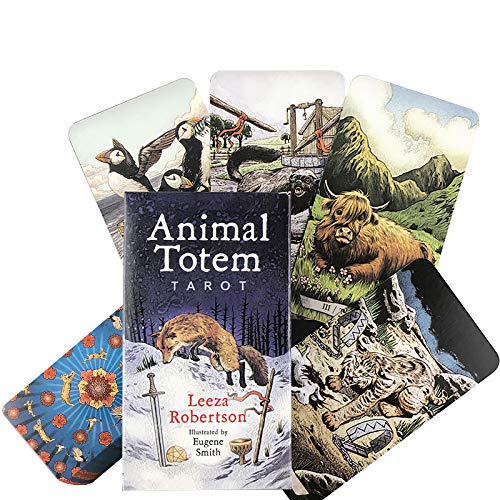 Tarot Deck, Animal Totem Tarot Deck Tarjetas, 78 Piezas Tarot Tarjetas Trabajan su luz Oracle Tarjeta Deck Paling Card Tarjetas Game Oracle Tarjetas para Principiantes, Divertidos Juegos de Tarjetas