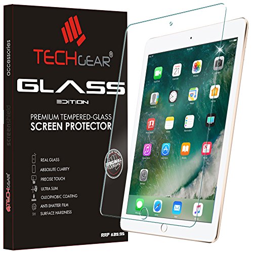 TECHGEAR Vidrio Compatible con Apple iPad Pro (9.7 Pulgada) e Nuevo iPad (9.7 Pulgada) - Auténtica Protector de Pantalla Vidro Templado