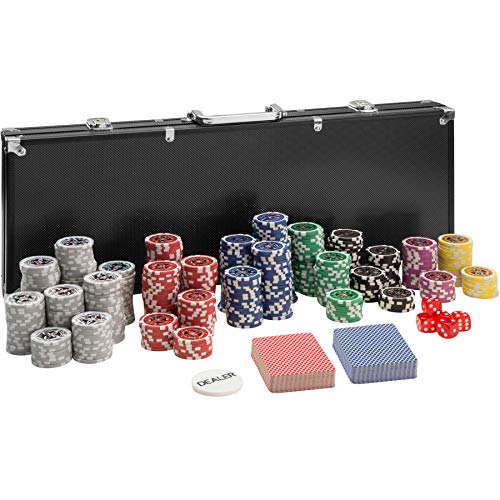 TecTake 402560 Maletín de Póker Aluminio con 500 Fichas Láser Poker Chips | Incl. 5 Dados + 2 Barajas de Cartas + 1 Ficha de Dealer TecTake 402560 Maletín de Póker Aluminio con 500 Fichas Láser Poker Chips | Incl. 5 Dados + 2 Barajas de Cartas + 1 Ficha de Dealer