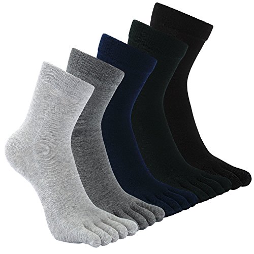 Teenloveme Calcetines de 5 Dedos para Hombres para Deportes Ciclismo Correr, Hombre Calcetines del dedo del pie, Calcetines Dedos de Pies Separados, 5 pares Teenloveme Calcetines de 5 Dedos para Hombres para Deportes Ciclismo Correr, Hombre Calcetines del dedo del pie, Calcetines Dedos de Pies Separados, 5 pares