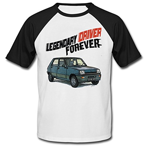 TEESANDENGINES Renault 5 Legendary Driver Camiseta DE Mangas Negra Cortas T-Shirt Size Xxlarge