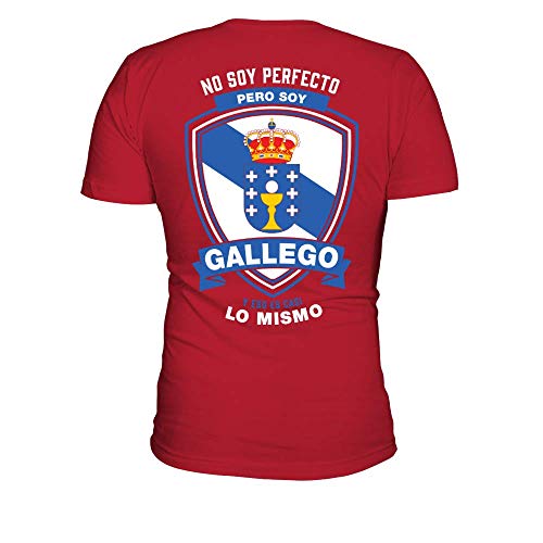 TEEZILY Camiseta Hombre Gallego Limited - Rojo - L