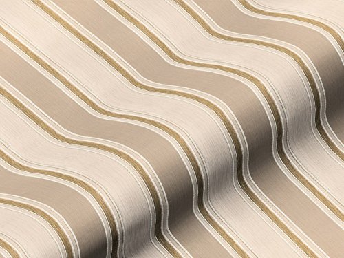 Tela de tapicería Eleganza rayas color beige, agua marina, no inflamable como robusto funda plástico, tapizado de plástico rayas para coser y beziehen, poliéster Trevira CS