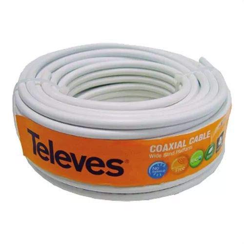 Televes 4355 ROHS Cable (Rollo 20M) COAXIAL TV 75OHM Color Blanco