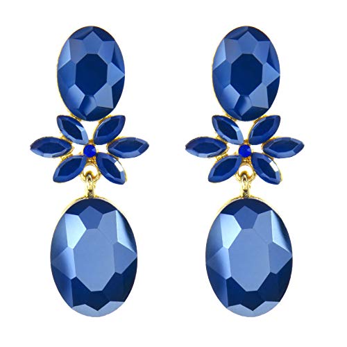 TEMPUS FUGIT. Pendientes para mujer largos Antialérgicos Gotas de color chapados en Oro con cristales de colores brillantes TEMPUS FUGIT. Pendientes para mujer largos Antialérgicos Gotas de color chapados en Oro con cristales de colores brillantes