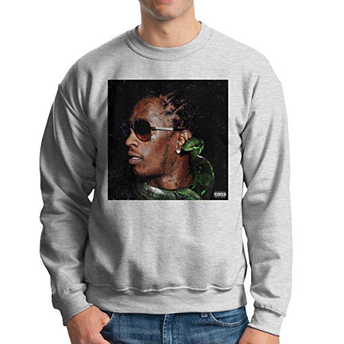 Tengyuntong Hombre Sudaderas con Capucha, Sudaderas, Young Thug Hoodie for Mens/Womens Classic Style Smile Young Thug Round Neck Sweatshirt Outwear Long Sleeve