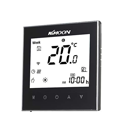 Termostato Inteligente para Caldera de Gas,Wifi Regulador de Sistema,Controlador con Pantalla Negativa Táctil LCD,Programable 5A AC 95-240V (WIFI, negro) Termostato Inteligente para Caldera de Gas,Wifi Regulador de Sistema,Controlador con Pantalla Negativa Táctil LCD,Programable 5A AC 95-240V (WIFI, negro)
