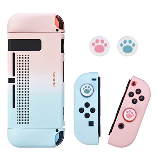 Teyomi Funda para Nintendo Switch con 2 tapas para joystick, mango ergonómico de TPU y carcasa de plástico ABS con diseño de acoplador, amortiguador y resistente a los arañazos Teyomi Funda para Nintendo Switch con 2 tapas para joystick, mango ergonómico de TPU y carcasa de plástico ABS con diseño de acoplador, amortiguador y resistente a los arañazos