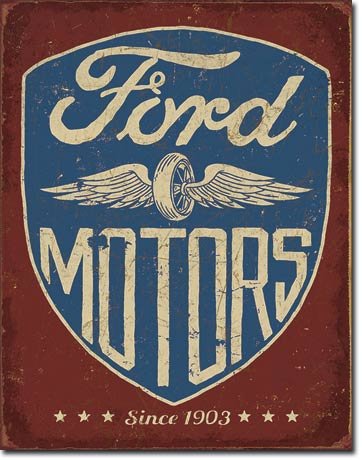 The Finest Website Inc. New Ford Motors 16" x 12.5" (D2205) Nostalgic Vintage Apariencia Publicidad Cartel