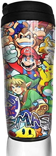 The Legend of Zelda Sonic Pikachu Super Mario Smash Bros Kirby Coffee Cups Travel Mug Warmer Tumbler Cup, Customize Art Water Bottle Thermos Coffee Cups with Lids 12 Oz