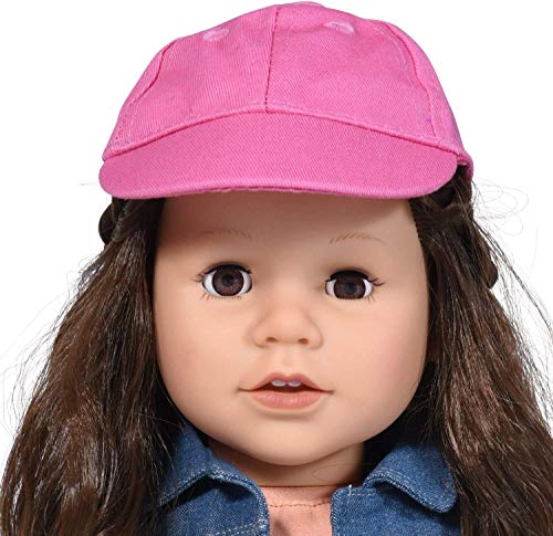 The New York Doll Collection - Gorra Deportiva con protección Solar Rosa | Ropa de muñeca Gorra de Tenis para muñeca de 46 cm