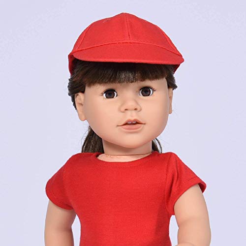 The New York Doll Collection - Roja Dom Proteger Deportes Gorra | Muñeca Ropa Tenis Gorra Encaja 18 pulgadas / 46 cm Niña Muñeca