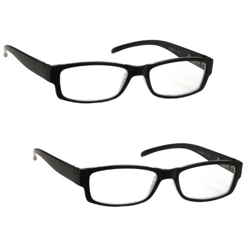 The Reading Glasses Company Gafas De Lectura Negro Ligero Cómodo Lectores Valor Pack 2 Estilo Diseñador Hombres Mujeres Uvr2Pk032 +1,00 2 Unidades 70 g