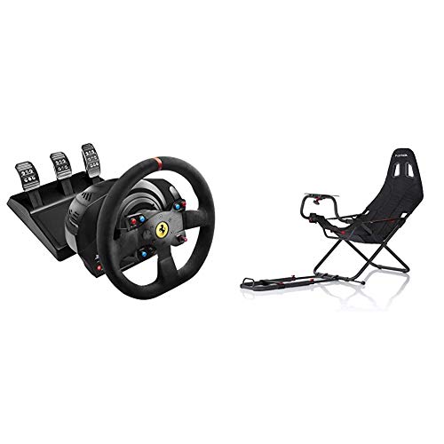 ThrustMaster T300 Ferrari Integral Alcantara Edition Volante para PS4/PS3/PC, Force Feedback, 3 Pedales + Playseats Challenge Silla de Juego para PS 2, PS 3, Xbox, Xbox 360, Wii, Mac y PC