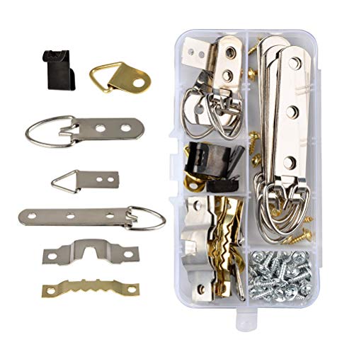 TIMESETL 68 piezas Colgador para Cuadros con Tornillos 7 Estilos Colgar Cuadros Sin Clavos con Caja Plastica con Caja Plastica TIMESETL 68 piezas Colgador para Cuadros con Tornillos 7 Estilos Colgar Cuadros Sin Clavos con Caja Plastica con Caja Plastica
