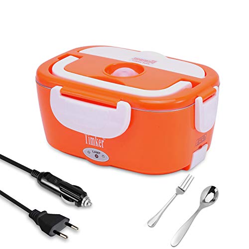 Timker 12V 24V 220V Fiambrera Electrica 3 in 1 para Coche/Camión y Trabajo Termo Comida 40W con Dos Compartimentos Bandeja Extraíble de Acero 304 Inoxidable Portátil 1.5L-304 Tenedor y Cuchara Timker 12V 24V 220V Fiambrera Electrica 3 in 1 para Coche/Camión y Trabajo Termo Comida 40W con Dos Compartimentos Bandeja Extraíble de Acero 304 Inoxidable Portátil 1.5L-304 Tenedor y Cuchara