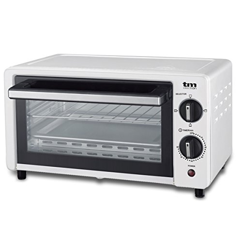 TM Electron TMPHO001WH mini horno tostador 800W, 10L de capacidad, 3 modos de calentamiento, blanco