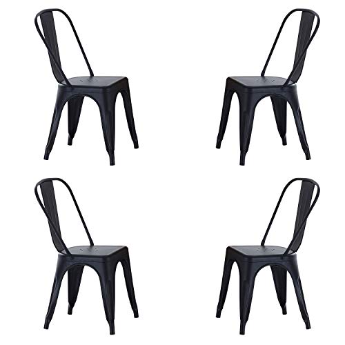 Tolix, Pack de 4 Sillas, Silla Comedor, Cocina o Salon, Contract, Acabado en Negro Mate, Medidas: 45 cm (Ancho) x 45 cm (Fondo) x 85 cm (Alto) Tolix, Pack de 4 Sillas, Silla Comedor, Cocina o Salon, Contract, Acabado en Negro Mate, Medidas: 45 cm (Ancho) x 45 cm (Fondo) x 85 cm (Alto)