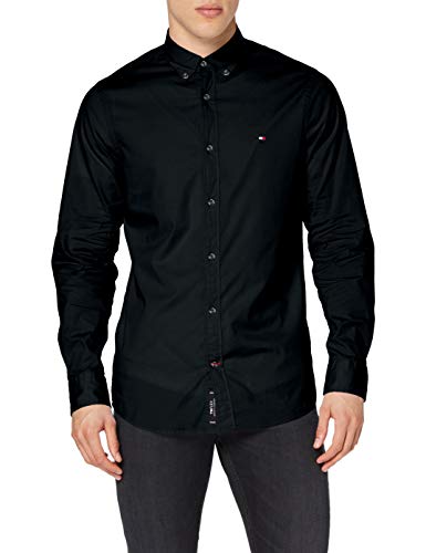 Tommy Hilfiger Core Stretch Slim Poplin Shirt Camisa, Negro (Flag Black 083), XXX-Large para Hombre