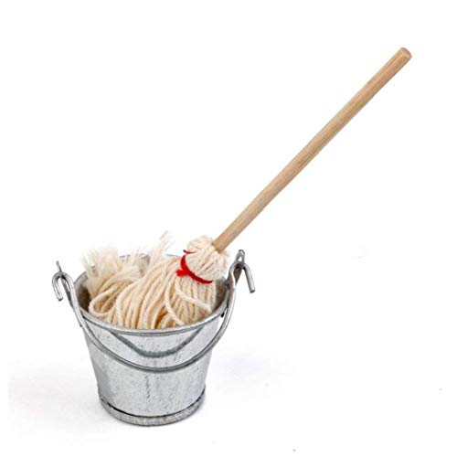 TOPofly 1/12 Casa De Muñecas En Miniatura De La Fregona Cubo Mini Lindo Mop Bucket Juego De Cocina Inicio De Accesorios para Decorar La Casa Jardín TOPofly 1/12 Casa De Muñecas En Miniatura De La Fregona Cubo Mini Lindo Mop Bucket Juego De Cocina Inicio De Accesorios para Decorar La Casa Jardín